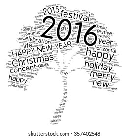 "Happy New Year 2016". Cloud of words