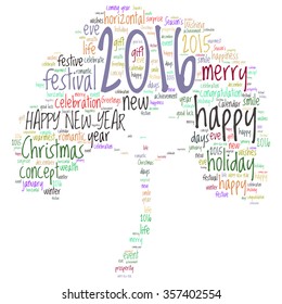 "Happy New Year 2016". Cloud of words