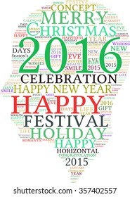 "Happy New Year 2016". Cloud of words