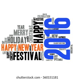 "Happy New Year 2016". Cloud of words