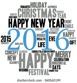 "Happy New Year 2016". Cloud of words