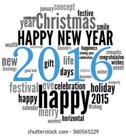 "Happy New Year 2016". Cloud of words