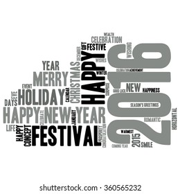 "Happy New Year 2016". Cloud of words