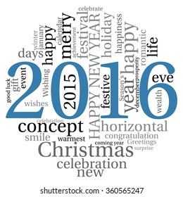 "Happy New Year 2016". Cloud of words