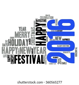 "Happy New Year 2016". Cloud of words