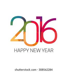 Happy new year 2016 colorful text Design