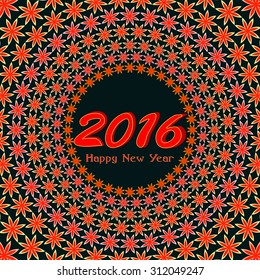 Happy New Year 2016 colorful greeting card. Party poster, greeting card, banner or invitation. Vector  illustration