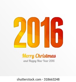 Happy New Year 2016 Colorful Greeting Card. Vector illustration