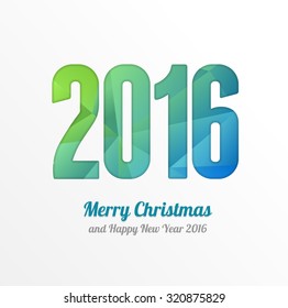 Happy New Year 2016 Colorful Greeting Card for Your Holiday Design. Vector illustration