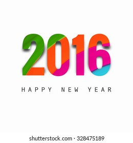 Happy New Year 2016 colorful vector background