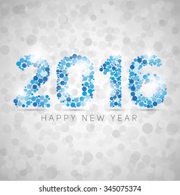 Happy new year 2016. Colorful dots design. Vector simple style illustration