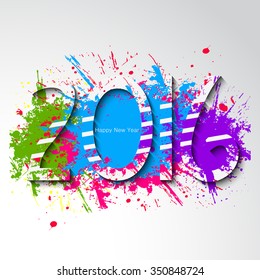 Happy new year 2016 Colorful Creative Design and Vector Illustration for greeting card and background..