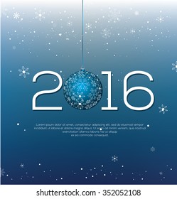 Happy New Year 2016 colorful greeting card Snowflake background Vector illustration
 - Shutterstock ID 352052108