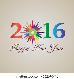 Happy new year 2016 with Colorful Cone Design