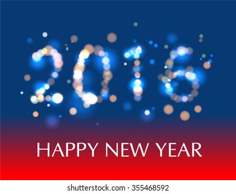 Happy New Year 2016 colorful greeting card