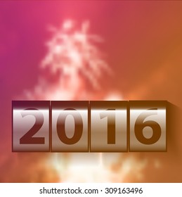 Happy new year 2016 concept for greeting cards