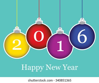 happy new year 2016 concept, 2016 written on colorful christmas 