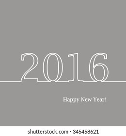 Happy New Year 2016 concept. Simple ornamental geometric inscription. calendar, invitation, post cards, congratulation, business. vector eps10. Black and white monochrome
