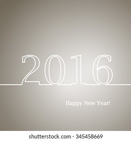 Happy New Year 2016 concept. Simple ornamental geometric inscription. calendar, invitation, post cards, congratulation, business. vector eps10. Black and white monochrome