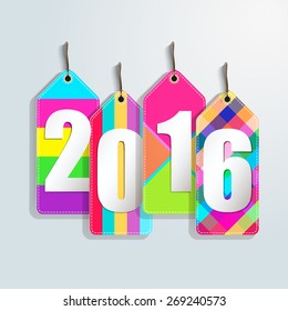 Happy new year 2016 creative greeting card design / Year 2016 vector design element. 