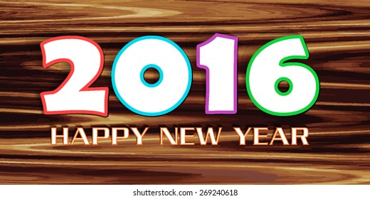 Happy new year 2016 creative greeting card design / Year 2016 vector design element. 