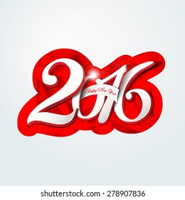 Happy new year 2016 creative greeting card design / Year 2016 vector design element.
