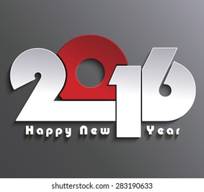 Happy new year 2016 creative greeting card design