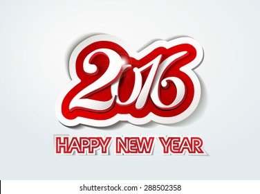 Happy new year 2016 creative greeting card design / Year 2016 vector design element.
