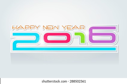 Happy new year 2016 creative greeting card design / Year 2016 vector design element.
