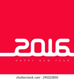 Happy new year 2016. Creative greeting card design template. Universal Vector background.