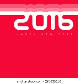 Happy new year 2016. Creative greeting card design template. Vector background.