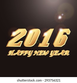 Happy new year 2016 creative greeting card design / Year 2016 vector design element.
