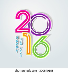 Happy new year 2016 creative greeting card design / Year 2016 vector design element / Creative happy new year 2016 design.


