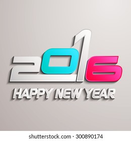 Happy new year 2016 creative greeting card design / Year 2016 vector design element / Creative happy new year 2016 design.


