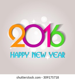 Happy new year 2016 creative greeting card design / Year 2016 vector design element / Creative happy new year 2016 design.
