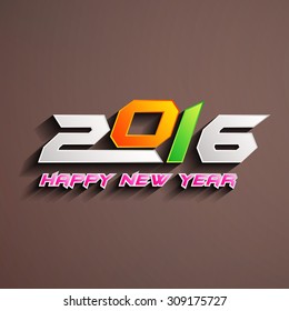 Happy new year 2016 creative greeting card design / Year 2016 vector design element / Creative happy new year 2016 design.
