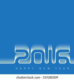 Happy new year 2016. Creative greeting card design template. Universal Vector background.