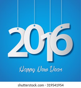 Happy new year 2016 creative greeting card design