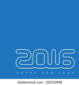 Happy new year 2016. Creative greeting card design template. Universal Vector background.