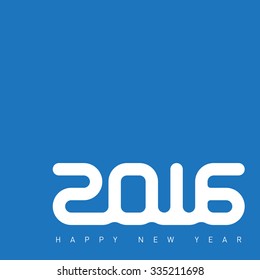 Happy new year 2016. Creative greeting card design template. Universal Vector background.