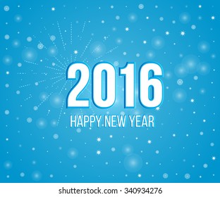 Happy new year 2016 creative greeting card design. Year 2016 vector design element.