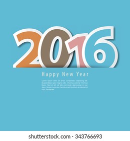 Happy New year 2016 creative greeting card design / Year 2016 vector design element.