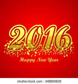 Happy New Year 2016 creative text design celebration background