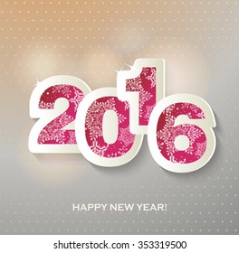 Happy new year 2016 creative greeting card design
