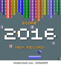 Happy new year 2016, cubic label design