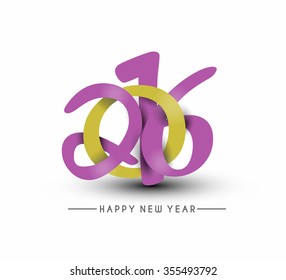 Happy New Year 2016 Decorated Design