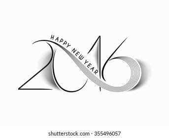 Happy New Year 2016 Decorated Design