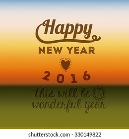 happy new year 2016 design, vector illustration eps10 graphic 