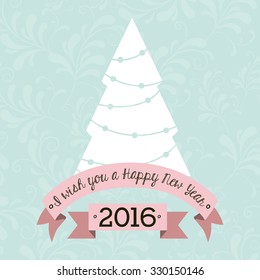 happy new year 2016 design, vector illustration eps10 graphic 