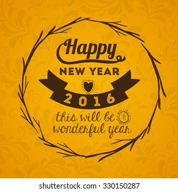 happy new year 2016 design, vector illustration eps10 graphic 